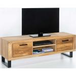Braune Moderne Homedreams TV-Lowboards & Fernsehtische geölt aus Massivholz Breite 150-200cm, Höhe 50-100cm, Tiefe 0-50cm 