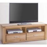 Braune Moderne Homedreams TV Schränke & Fernsehschränke geölt aus Massivholz mit Schublade Breite 100-150cm, Höhe 50-100cm, Tiefe 0-50cm 