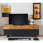 Anthrazitfarbene Moderne Topdesign TV-Lowboards & Fernsehtische geölt aus MDF mit Schublade Breite 150-200cm, Höhe 50-100cm, Tiefe 0-50cm 