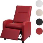 Fernsehsessel HWC-H18, Relaxsessel Liege Sessel, Kunstleder klappbar 99x70x75cm ' rot