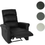 Fernsehsessel HWC-J96, Relaxsessel Sessel Liegesessel, Liegefunktion verstellbar Kunstleder ' schwarz