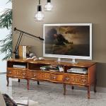 Barocke Basilicana TV Schränke & Fernsehschränke lackiert aus Massivholz mit Schublade Breite 150-200cm, Höhe 50-100cm, Tiefe 0-50cm 