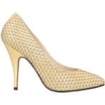 Reduzierte Goldene Ferragamo High Heels & Stiletto-Pumps aus Veloursleder für Damen Größe 39,5 