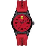 Rote Ferrari Red Quarz Kinderarmbanduhren aus Silikon mit Analog-Zifferblatt mit Mineralglas-Uhrenglas zum Sport 