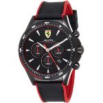 Schwarze Wasserdichte Ferrari Herrenarmbanduhren mit 24-Stunden-Anzeige mit Nachtleuchtfunktion mit Silikonarmband 