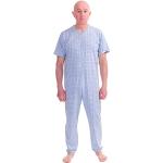 Hellblaue Pyjamas kurz mit Reißverschluss für Herren Größe M 1-teilig für den für den Sommer 