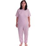 Reduzierte Rosa Pyjamas kurz mit Reißverschluss für Herren Größe M 1-teilig für den für den Sommer 