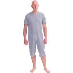 Graue Pyjamas kurz mit Reißverschluss für Herren Größe L 1-teilig für den für den Frühling 