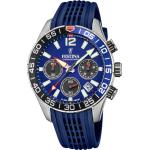 Blaue Festina Armbanduhren mit Chronograph-Zifferblatt mit Silikonarmband 