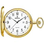 Goldene Festina Quarz Herrentaschenuhren aus Edelstahl mit Kunststoff-Uhrenglas 