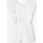 Weiße Elegante Kurzärmelige Kinderplaysuits & Kurze Overalls für Kinder mit Reißverschluss aus Baumwolle Größe 116 
