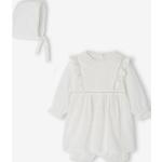 Weiße Bestickte Elegante Kinderfestkleider mit Volants ohne Verschluss aus Baumwolle Größe 80 