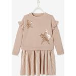 Rosa Elegante Langärmelige Vertbaudet Kinderkleider mit Pailletten aus Baumwolle Größe 146 