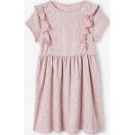 Rosa Elegante Kurzärmelige Vertbaudet Kinderkleider mit Volants aus Polyester für Mädchen Größe 98 