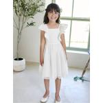 Weiße Elegante Kindertüllkleider mit Reißverschluss aus Tüll für Mädchen Größe 146 für den für den Winter 