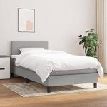 Hellgraue Festnight Betten mit Matratze aus Stoff höhenverstellbar 90x190 
