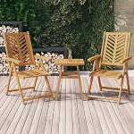 Festnight Hochlehner-Gartenstühle aus Massivholz mit Armlehne 2-teilig 