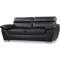 Feststehendes Sofa aus rekonstituiertem Leder und pvc Dallas - 210 x 88 x 90 cm - 3 Sitze - Schwarz