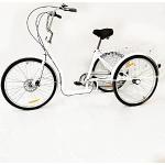 Fetcoi 26 Zoll Dreirad für Erwachsene, 6-Gang Fahrrad Dreirad für Senioren - Erwachsenendreirad, 3-Rad Fahrräder mit EinkaufsKorb, Adult Tricycle Comfort Fahrrad für Outdoor Sports Shopping (Weiß)