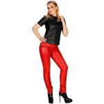 Rote Fetish-Design Damenlederhosen & Damenlederjeans mit Reißverschluss aus Polyester Größe XXL 
