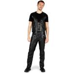 Schwarze Casual Fetish-Design Herrenlederhosen & Herrenlederjeans mit Reißverschluss aus Leder Größe 3 XL 
