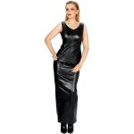 Schwarze Unifarbene Fetish-Design Maxi Lederröcke mit Reißverschluss aus Lammleder für Damen Größe 4 XL 