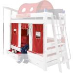 Feuerwehr Etagenbett Moby für Kinder, Spielhöhle, rot/weiß