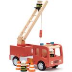 Braune Kids Concept Feuerwehr Bollerwagen aus Holz klappbar 