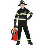 Schwarze Widmann Feuerwehr-Kostüme für Jungen Größe 128 