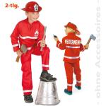 Rote Feuerwehr-Kostüme für Jungen Größe 104 