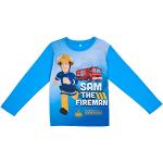 Blaue Motiv Langärmelige Feuerwehrmann Sam Longsleeves für Kinder & Kinderlangarmshirts für Jungen Größe 104 