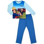 Hellblaue Motiv Feuerwehrmann Sam Kinderschlafanzüge & Kinderpyjamas aus Baumwolle für Jungen Größe 116 