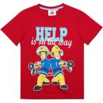Rote Kurzärmelige Feuerwehrmann Sam Rundhals-Ausschnitt Kinder T-Shirts aus Baumwolle Größe 110 