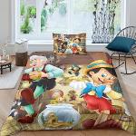 Abenteuer des Pinocchio Bettwäsche Sets & Bettwäsche Garnituren mit Reißverschluss aus Polyester maschinenwaschbar 135x200 für den für den Frühling 