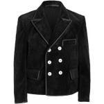 Schwarze FHB-Zunftkleidung Businesskleidung mit Reißverschluss aus Leder Übergröße 