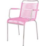 Reduzierte Pinke Retro Gartenstühle & Balkonstühle aus Polyrattan Outdoor Breite 50-100cm, Höhe 50-100cm, Tiefe 50-100cm 