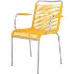 Reduzierte Gelbe Retro Gartenstühle & Balkonstühle aus Polyrattan stapelbar Breite 50-100cm, Höhe 50-100cm, Tiefe 50-100cm 