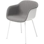Gepolsterter Sessel Fiber textil weiß grau / mit 4 Stuhlbeinen - Muuto - Grau