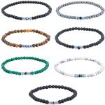 Silberne Edelstein Armbänder mit Achat für Damen 7-teilig 