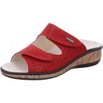 Reduzierte Rote Fidelio Damenclogs & Damenpantoletten in Normalweite aus Nubukleder mit herausnehmbarem Fußbett mit Absatzhöhe bis 3cm 