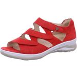 Reduzierte Rote Fidelio Damensandalen mit Riemchen aus Veloursleder mit herausnehmbarem Fußbett für den für den Sommer 