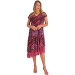 Violette Batik Casual V-Ausschnitt Sommerkleider aus Tüll für Damen Größe 3 XL Große Größen für den für den Sommer 