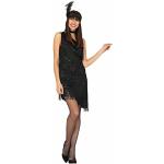 Schwarze Fiestas Guirca Charleston-Kostüme & 20er Jahre Kostüme mit Fransen aus Kunstleder für Damen Größe L 