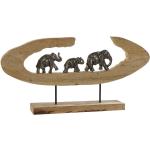 Braune Minimalistische 33 cm Elefanten Figuren aus Massivholz 