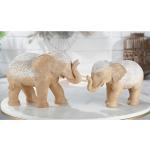 Beige 14 cm Gilde Elefanten Figuren aus Kunststoff 