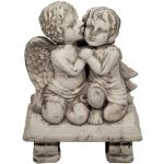 DEKO TRADER Küssendes Engel Pärchen Schutzengel, 33,5 cm, antiker Look, Büste aus Keramik