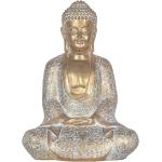 Reduzierte Goldene Asiatische 24 cm Buddha Figuren gebürstet aus Kunstharz 