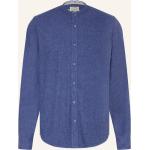 Reduzierte Blaue Fil-Noir Stehkragen Stehkragenhemden aus Baumwolle für Herren 