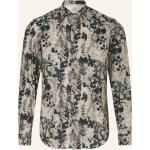 Reduzierte Dunkelgrüne Blumenmuster Fil-Noir Button Down Kragen Businesskleidung aus Baumwolle für Herren Größe S 