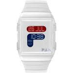 Weiße 5 Bar wasserdichte Quarz Kunststoffarmbanduhren mit Weltzeit-Zifferblatt mit Kunststoff-Uhrenglas mit Silikonarmband für Damen 